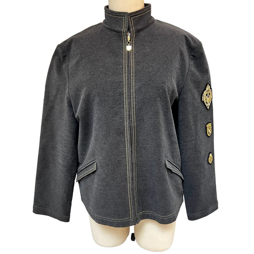 St. John Sport Marie Gray Vintage VTG Military Jacket Medium/Large